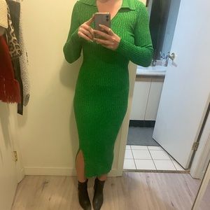 Green midi knit dress from Urban bliss.